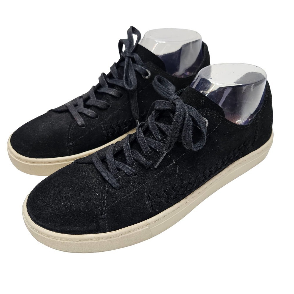 Toms Suede Lattice Perforated Twist Sneakers Women's 9 Black Cutout Shoes‎ Woven